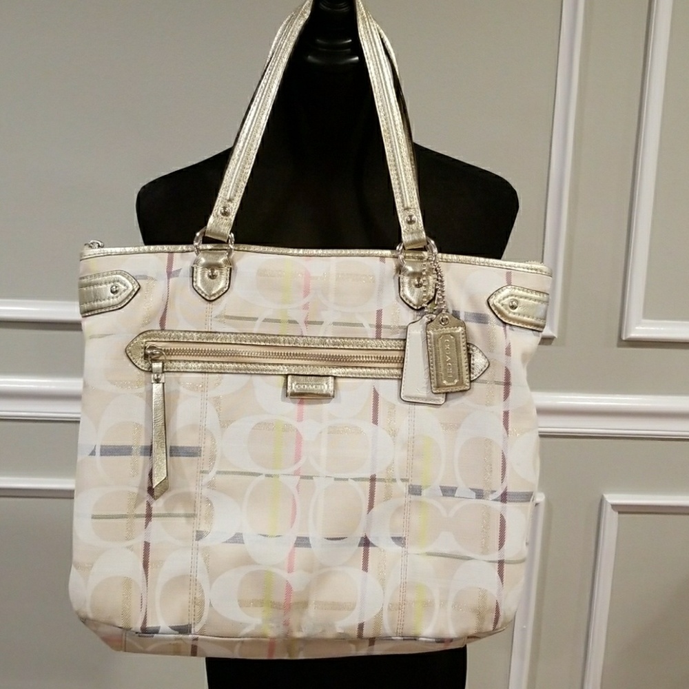 RARE Coach Tattersol Daisy Tote Shoulder Bag Purse